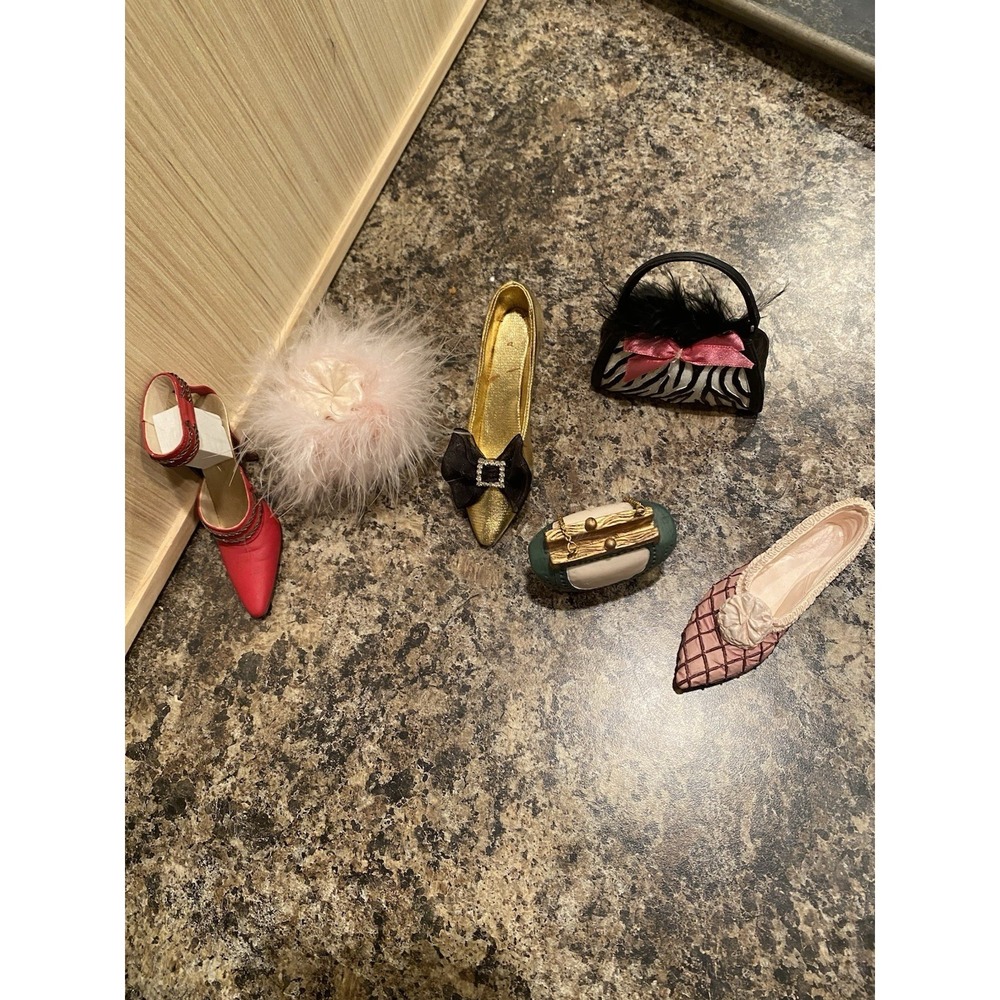 Miniature Shoe/Purse Lot Of 6 Vintage including some Just The Right